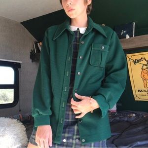 ✨SOLD✨70s Longpoint Collar Overshirt